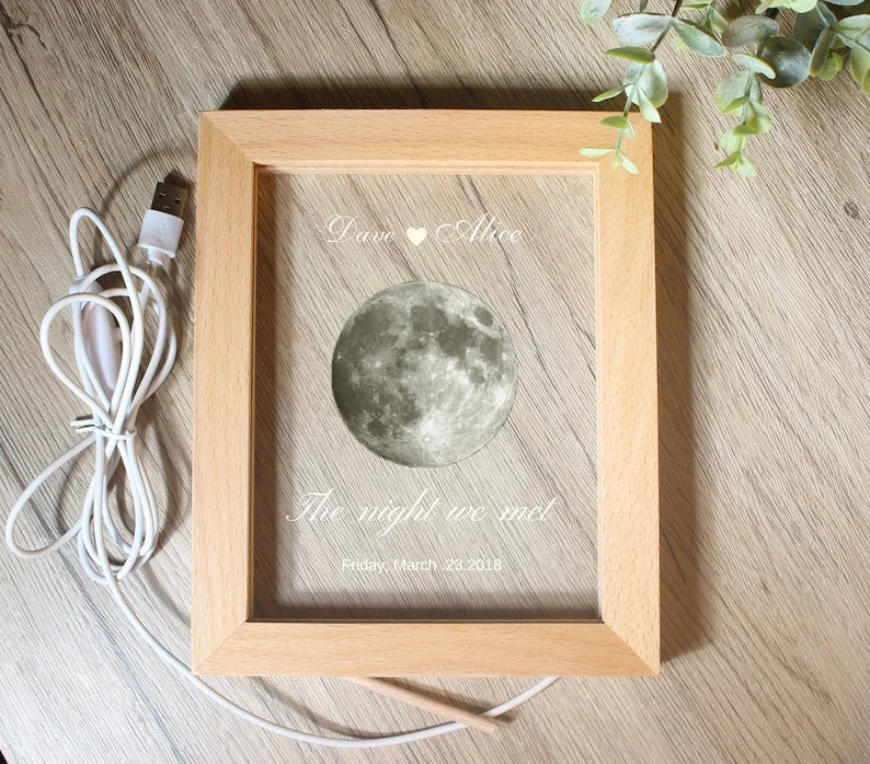 Personalized Moon Phase Acrylic Lamp Custom Moon Phase By Date Customized Gifts