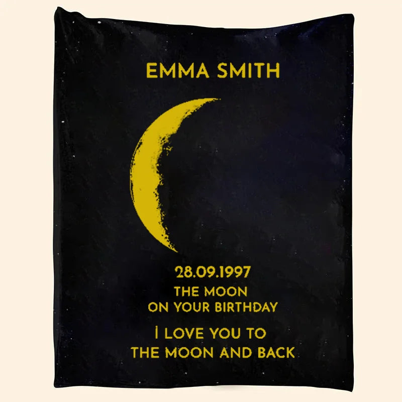 Custom Couple Art Blanket/ REAL MOON PHASE - For Memory Gift