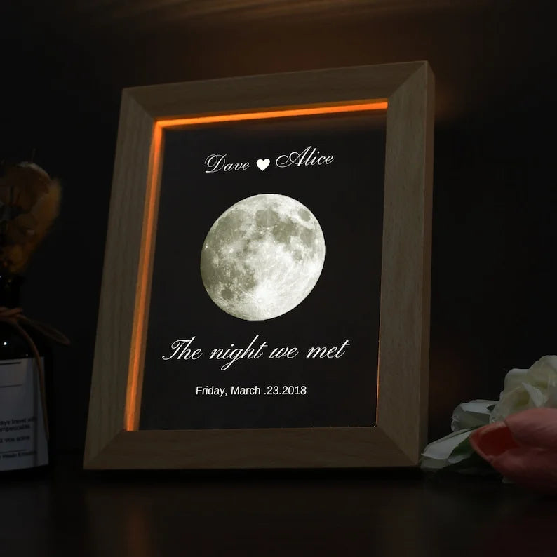 Personalized Moon Phase Acrylic Lamp Custom Moon Phase By Date Customized Gifts