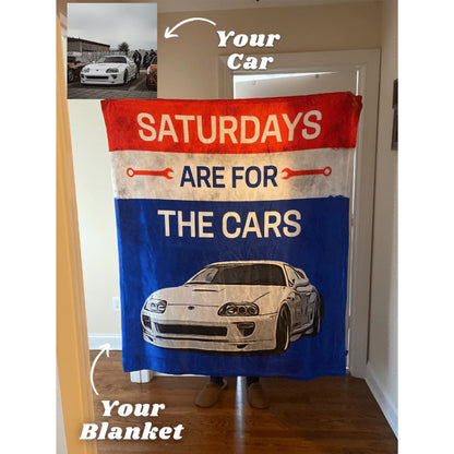 Saturdays Are For Cars Custom Car Fleece Blanket best Christmas gift for husband