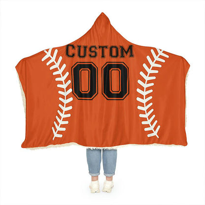 Baseball Hooded Blanket, Custom Gift,Custom Softball Wearable Blanket,University Team Blanket