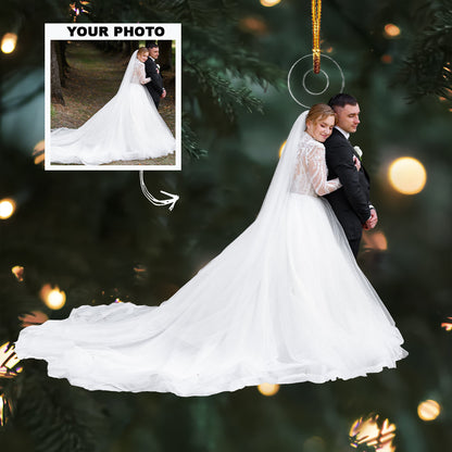 Our Wedding - Personalized Photo Mica Ornament