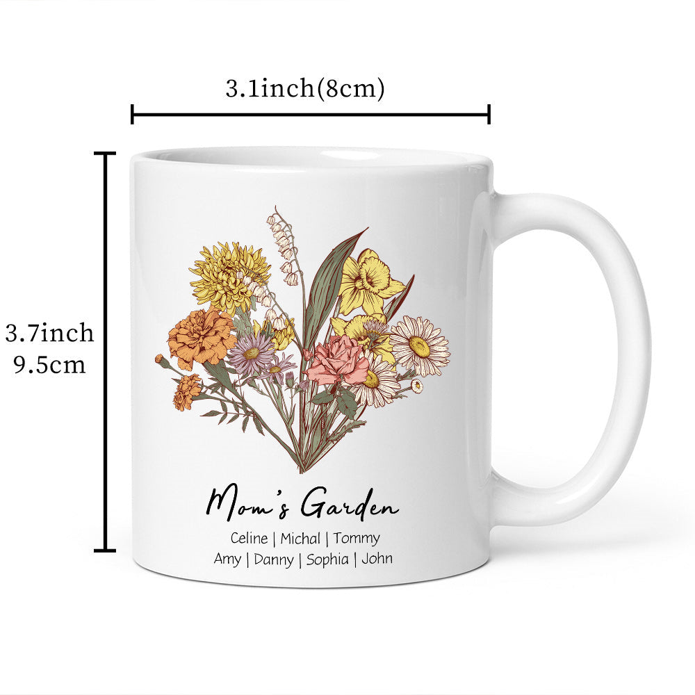 50%OFF⭐️Personalized Birth flower Bouquet Names Mug