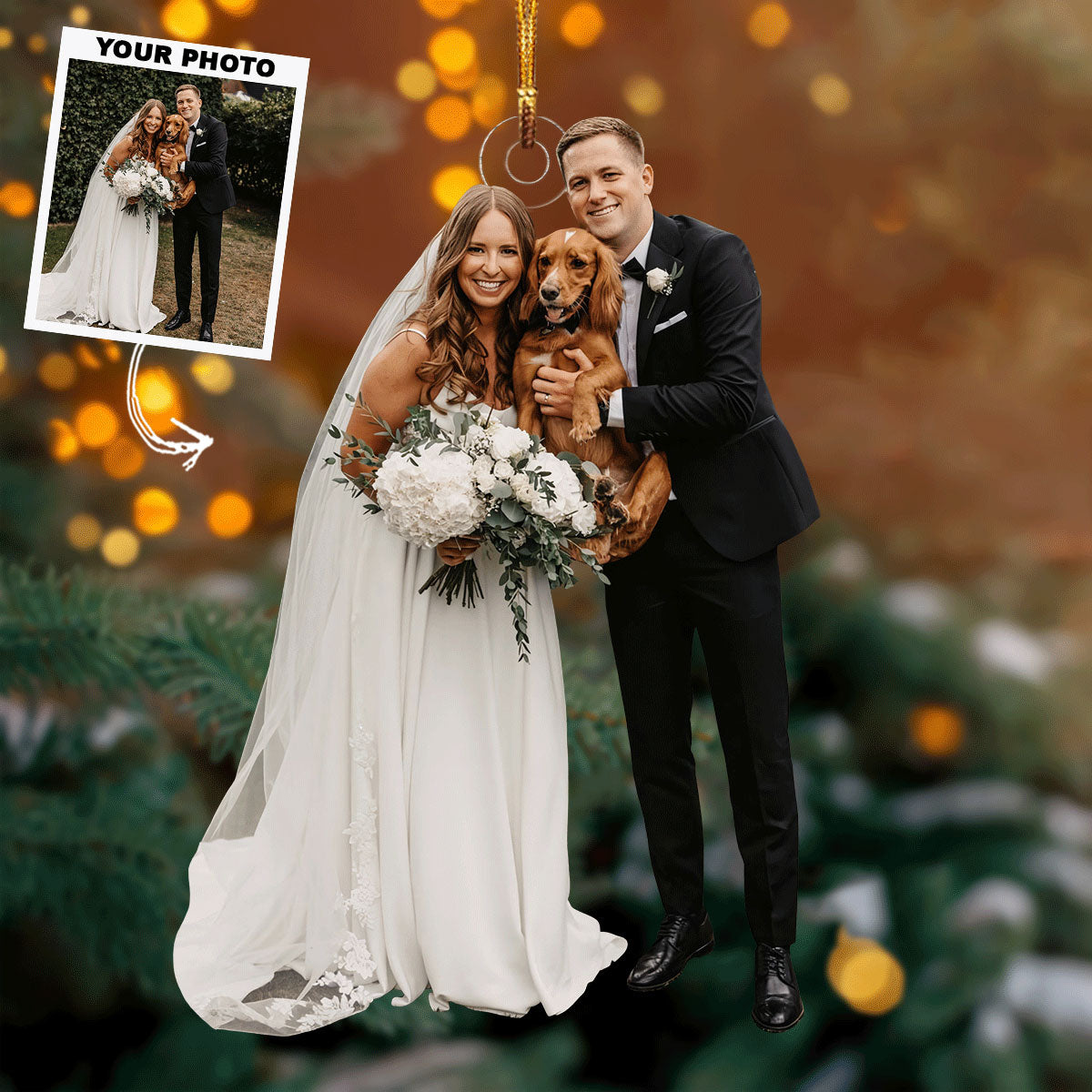 Our Wedding - Personalized Photo Mica Ornament