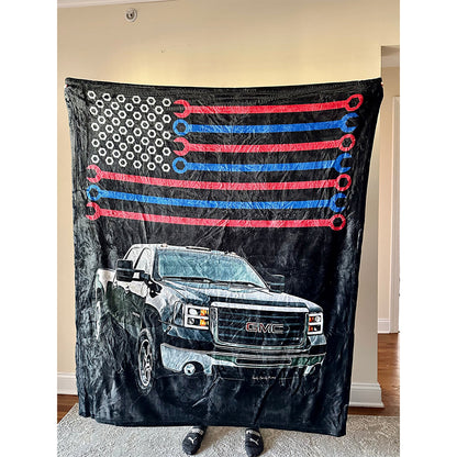 America Custom Truck Fleece Blanket