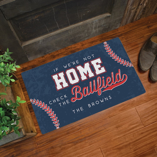 Baseball Home Welcome Mat | Personalized Ballfield Doormat