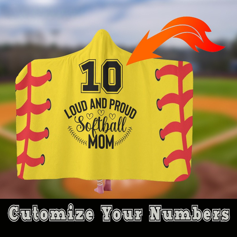 Personalized Customized softball mom Hooded Blanket, personalized gift