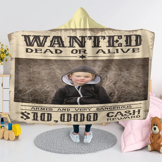 Custom Hooded Sherpa Blanket, Most Wanted Hooded Blanket, Adult and Youth Hoodie Blanket