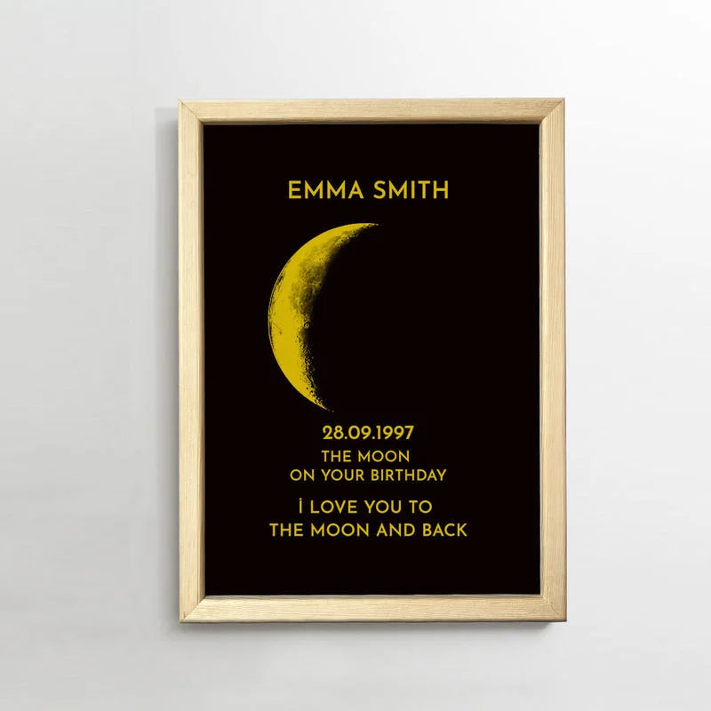 REAL MOON PHASE Couple Art Frame- For Memory Gift