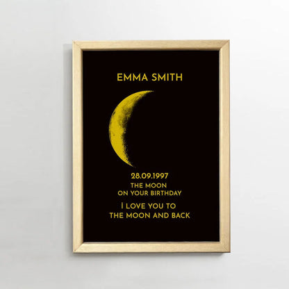 Art Frame/ REAL MOON PHASE - For Memory Gift Valentine's Day