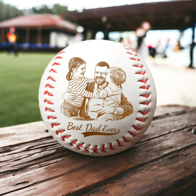 Personalized Fathers Day Gifts For Dad - Engrave Your Favorite Photo On Baseball Balls