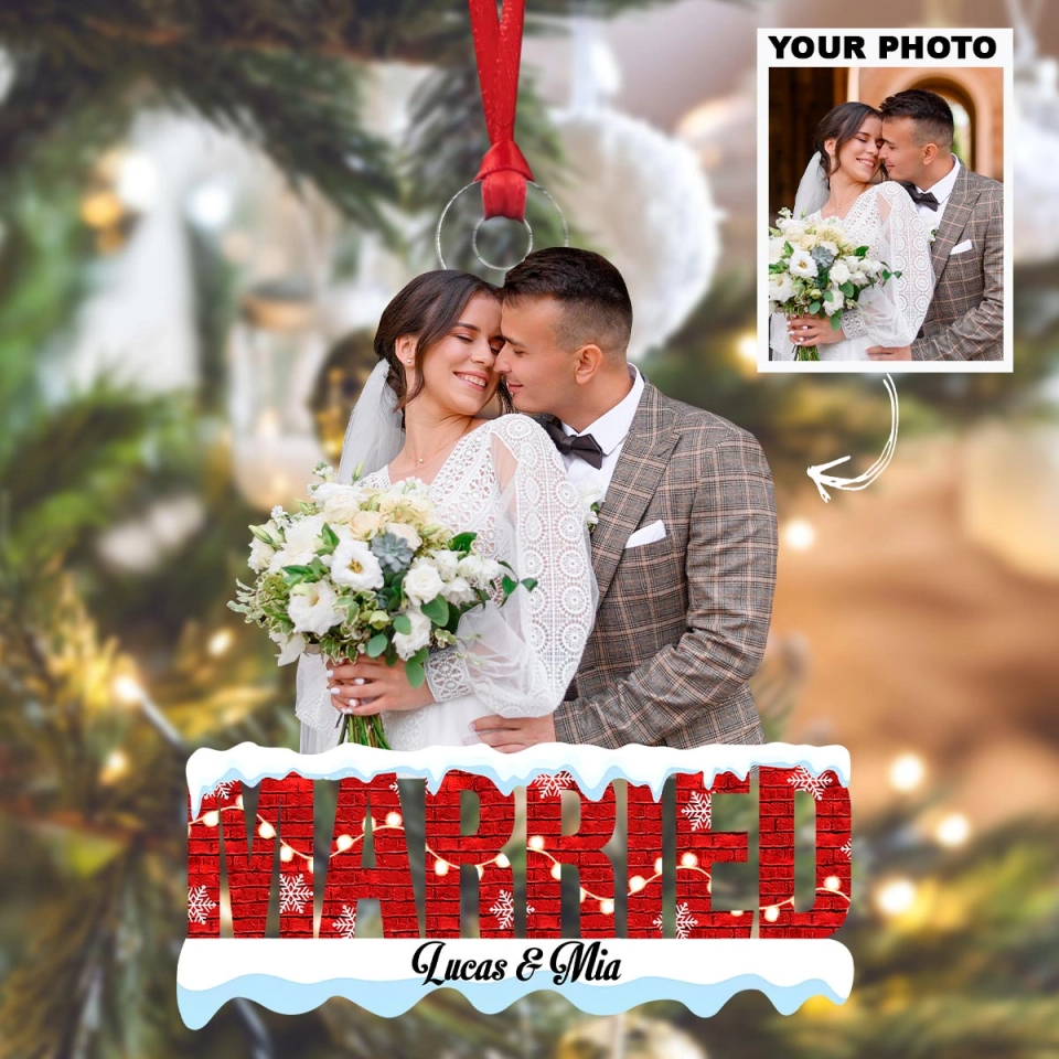 We Got Married - Personalized Custom Photo Ornament