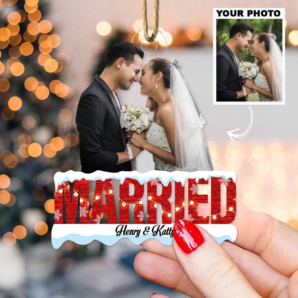 We Got Married - Personalized Custom Photo Ornament