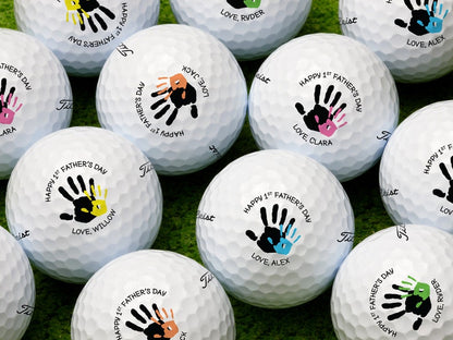 Personalized 1st Father's Day Golf Balls | Titleist Pro V1x | Custom Name & Color | Great Father's Day Gift for New Dad from Baby