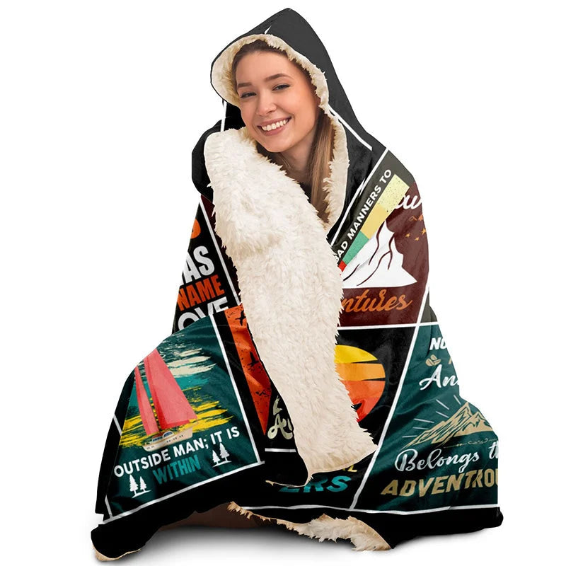 Travel Adventures Hooded Blanket