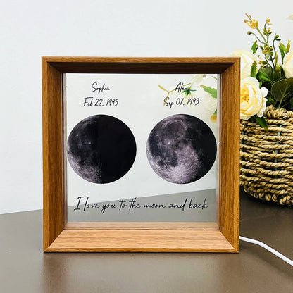 Random luck in universe Custom Moon Phases Print LED Light Frame for Valentine's Day