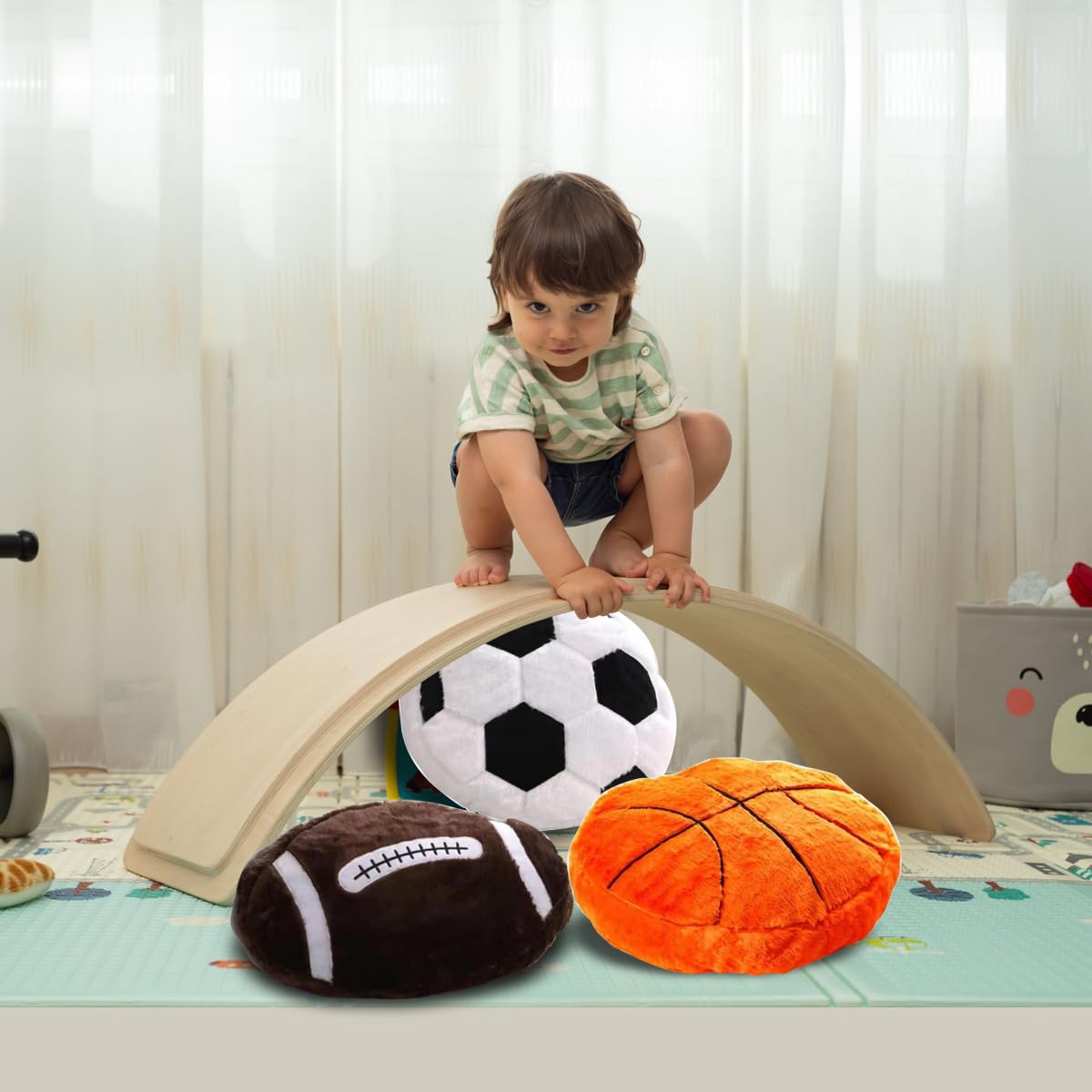 BOYS BASEBALL PILLOW ROOM SPORTS: GIFTS TOYS STUFF THROW PLUSH SOFTBALL