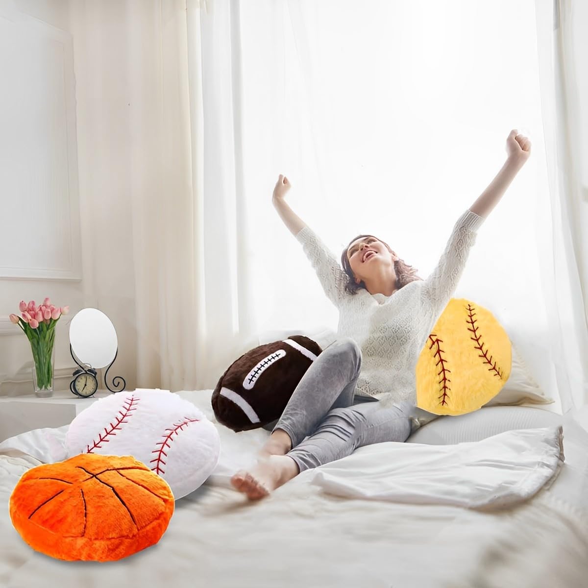 BOYS BASEBALL PILLOW ROOM SPORTS: GIFTS TOYS STUFF THROW PLUSH SOFTBALL