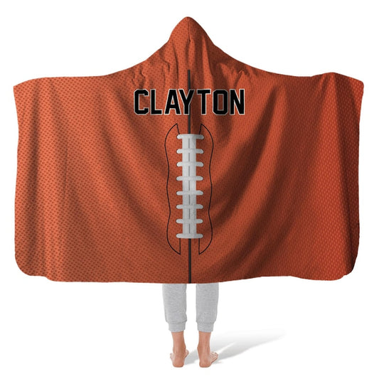 Hooded Sherpa Fleece Blanket: Football Gift