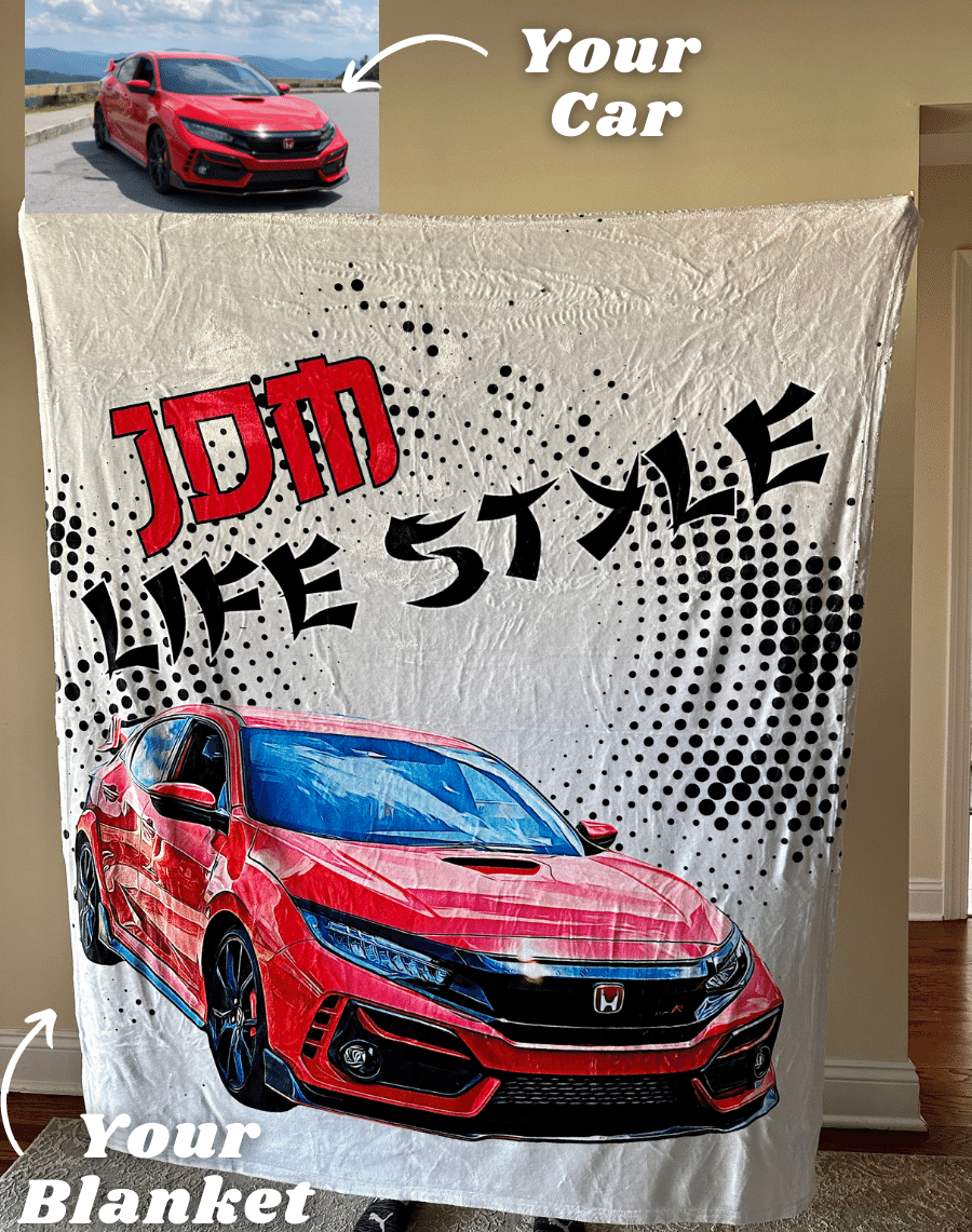 JDM Custom Car Fleece Blanket