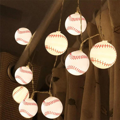 3/5/10M Baseball Basketball Light String Battery Powered 20 LEDs Indoor Decoration