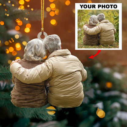 Parents Love Personalized Photo Mica Ornament - Customize Couple Photo