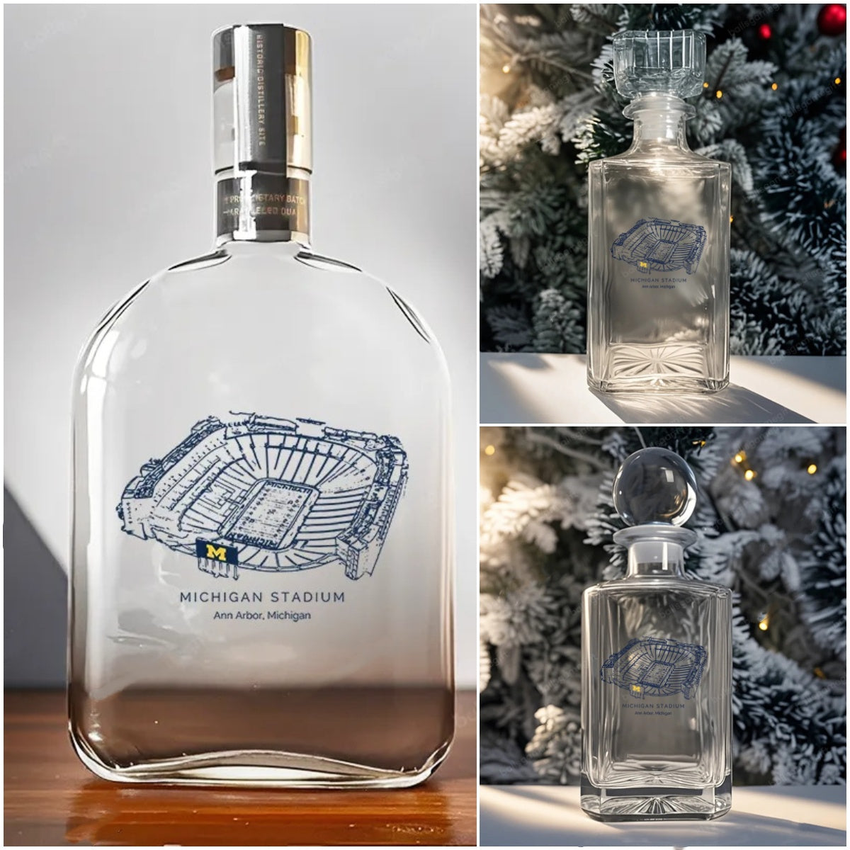 Michigan Stadium - Michigan Wolverines Whiskey Bottles