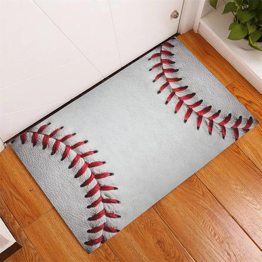 Personalized Baseball Rubber Doormat, Home Plate Baseball Family Sport Welcomeer Indoor Outdoor Door Mat, Home Decor Doormat