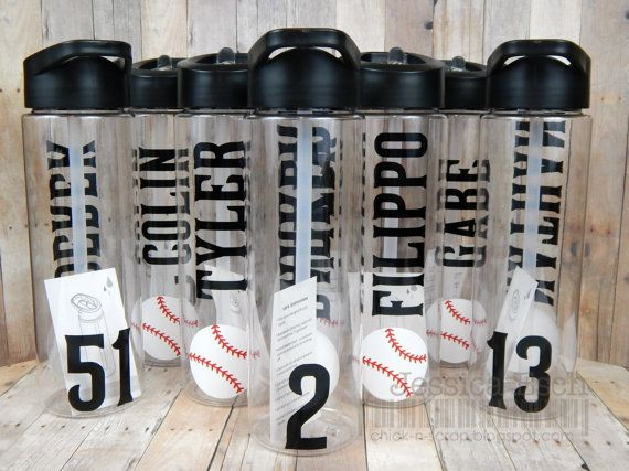 PERSONALIZED BASEBALL WATER BOTTLE, BASEBALL GIFTS