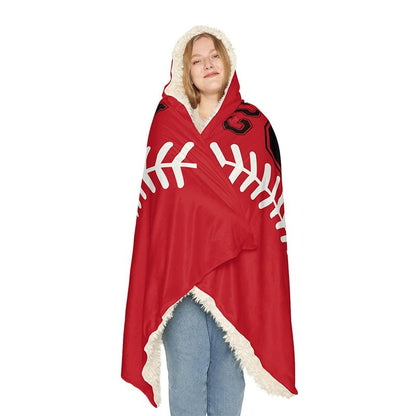 Baseball Hooded Blanket, Custom Gift,Custom Softball Wearable Blanket,University Team Blanket