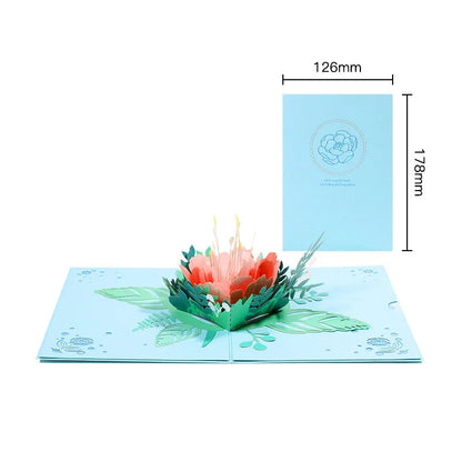 3D Flower Hollow Letter Mothers Day Card, Creative Mother's Day Gift