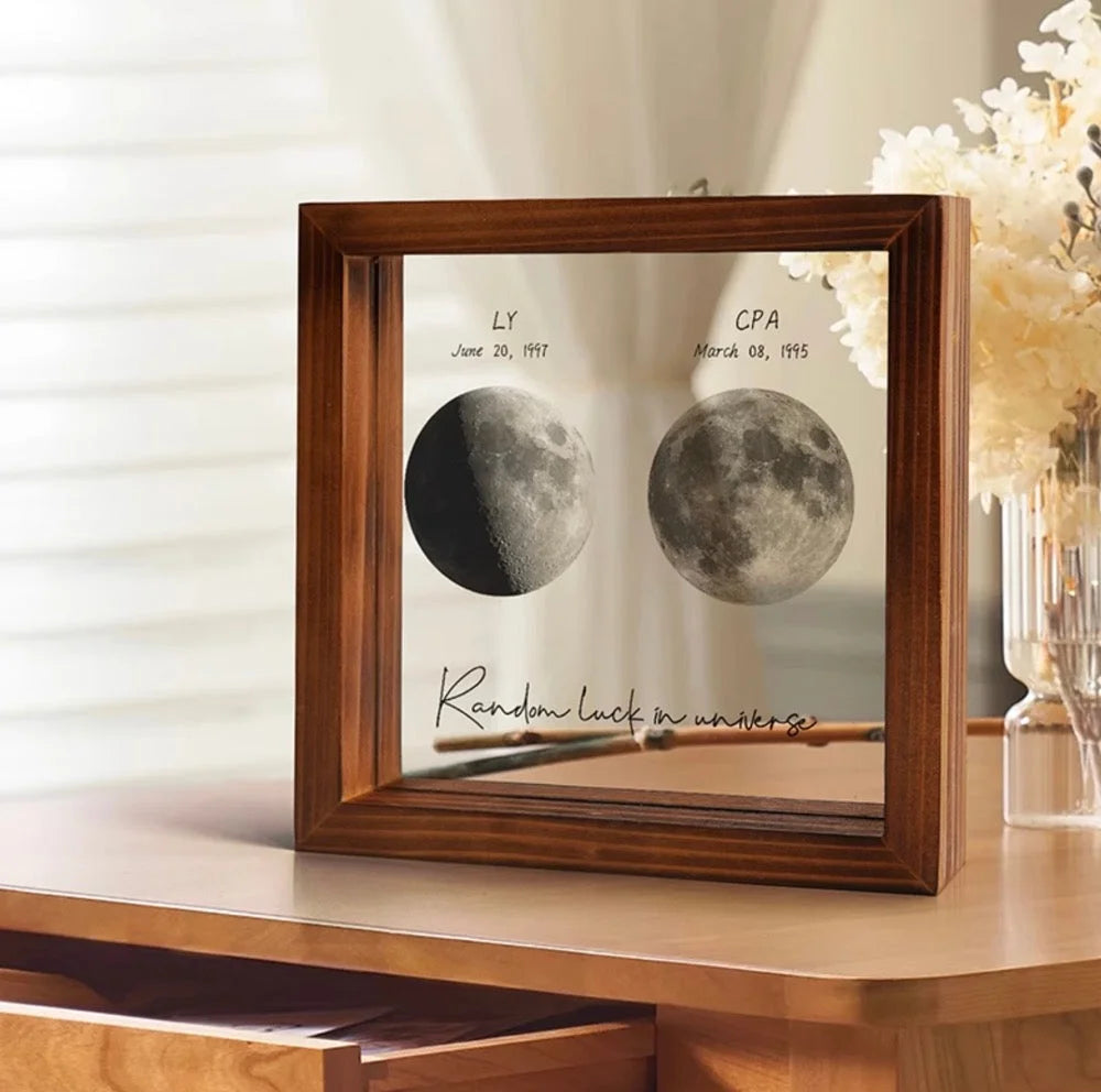 Random luck in universe Custom Moon Phases Print LED Light Frame for Valentine's Day