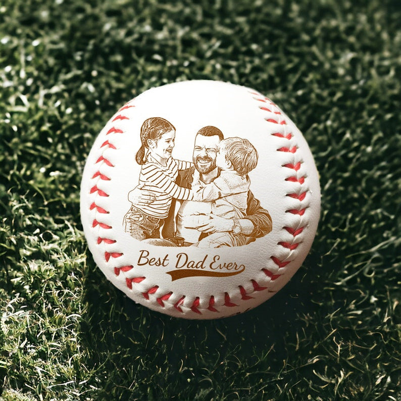 Personalized Fathers Day Gifts For Dad - Engrave Your Favorite Photo On Baseball Balls