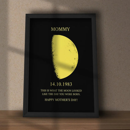 Custom Gift Couple Art Frame/ REAL MOON PHASE - For Memory Gift