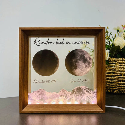 Random luck in universe Custom Moon Phases Print LED Light Frame for Valentine's Day