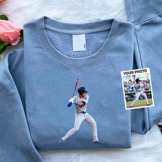 Custom Print Baseball Picture Sweatshirt