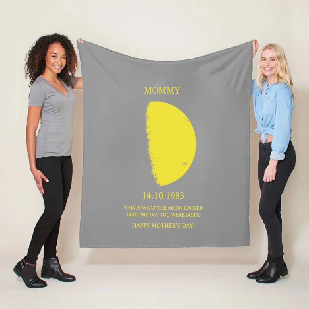 Custom Couple Art Blanket/ REAL MOON PHASE - For Memory Gift