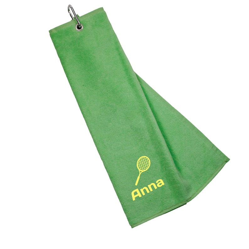 Personalized Embroidered Tri Fold Tennis Towel | Gift for Tennis Lover