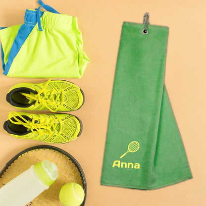 Personalized Embroidered Tri Fold Tennis Towel | Gift for Tennis Lover