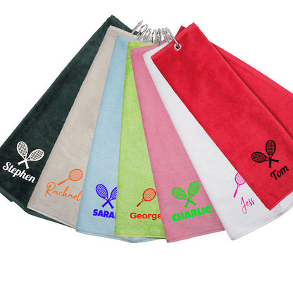 Personalized Embroidered Tri Fold Tennis Towel | Gift for Tennis Lover