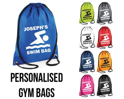 Personalised Swim Bag Printed PE Kit Gym Bag Swimming Bag