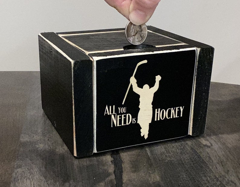 Hockey Bank,Broken Stick Fund Bank,Hockey Birthday Gift