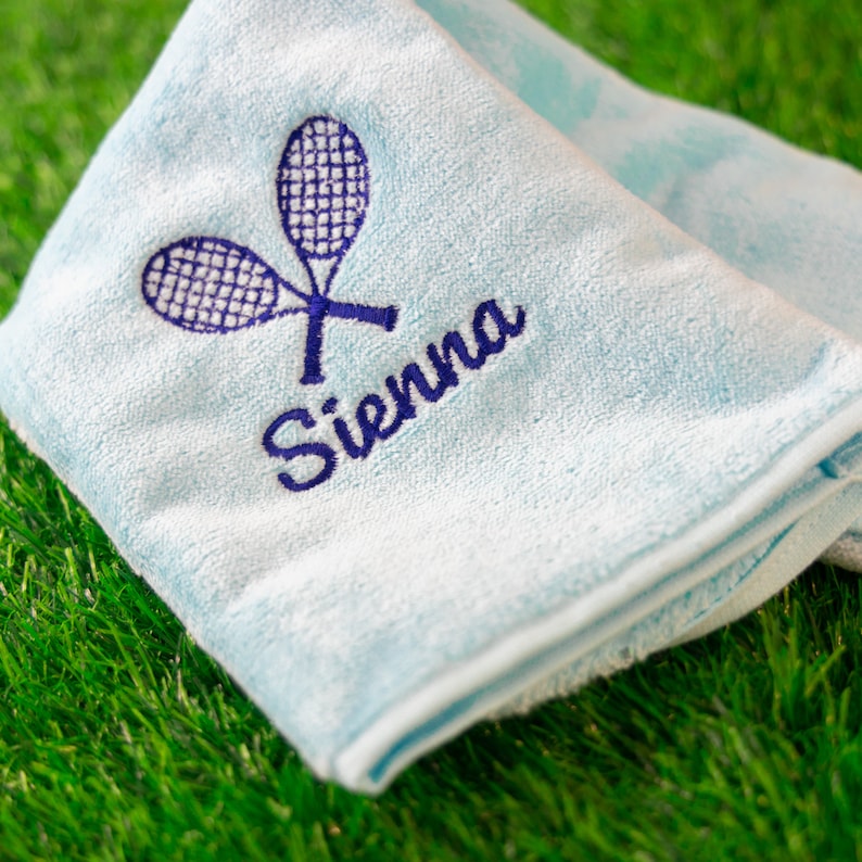 Personalized Embroidered Tri Fold Tennis Towel | Gift for Tennis Lover