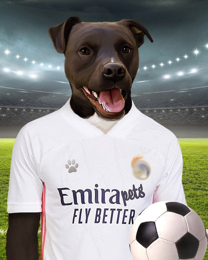 Soccer Dog, Custom Pet Portrait, Football Lover Gift, English Soccer