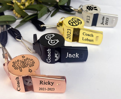 Personalized Sport Gift for Coach,Personalized Whistle Necklace,Custom Coach Whistle