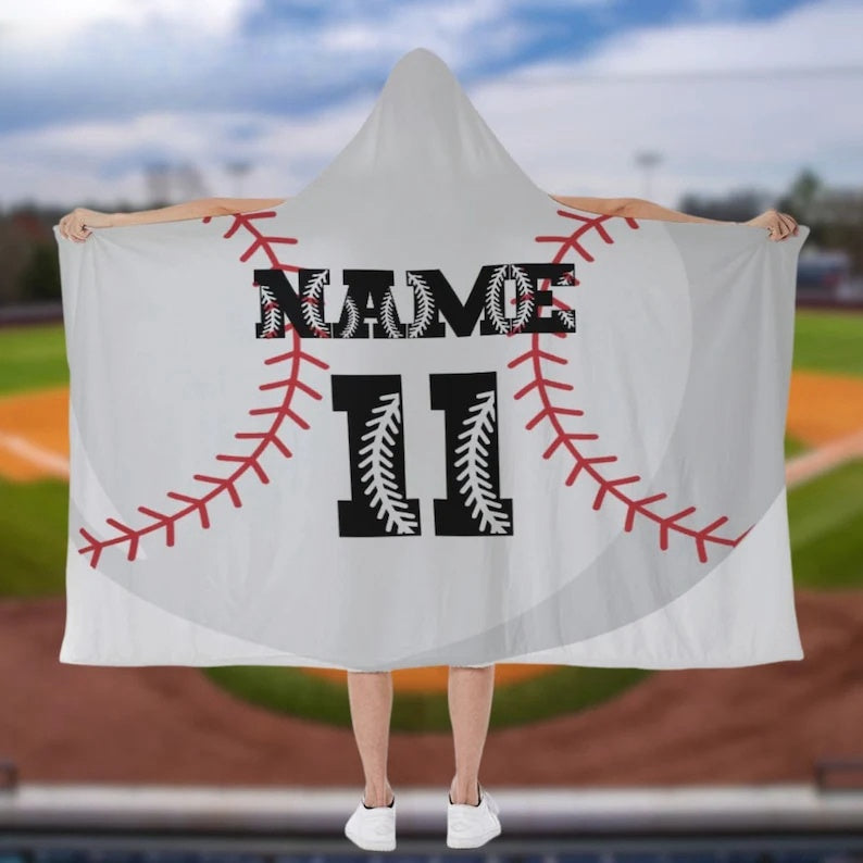 Baseball Hooded Personalized blanket, Custom Baseball Player Gift, baseball blanket, personalized gift, gift for baseball player, Team Mom