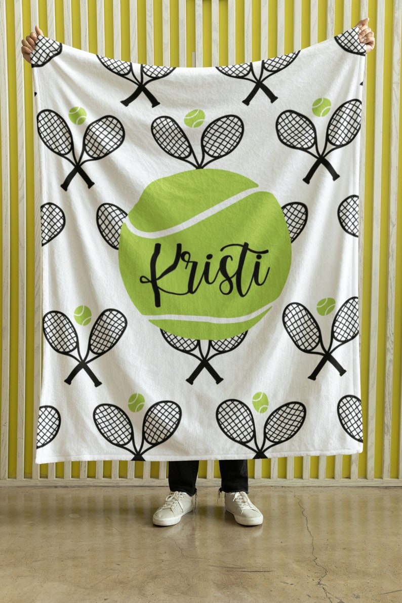 Tennis Velveteen Plush Blanket, Custom Tennis Blanket