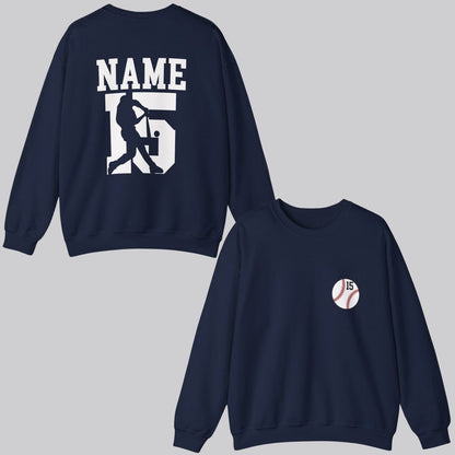 Custom Baseball Sweatshirt with Name and Number, Personalized Baseball Team Gifts, Custom Sports Crewneck