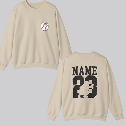 Custom Baseball Sweatshirt with Name and Number, Personalized Baseball Team Gifts, Custom Sports Crewneck