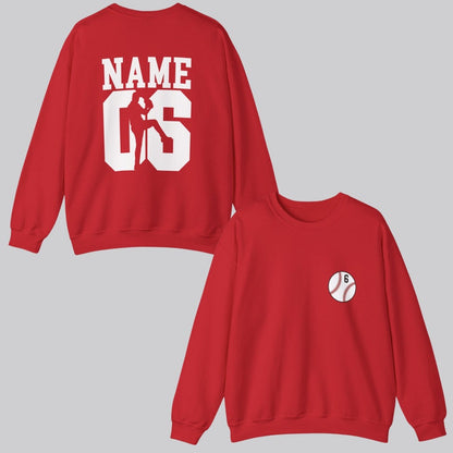 Custom Baseball Sweatshirt with Name and Number, Personalized Baseball Team Gifts, Custom Sports Crewneck